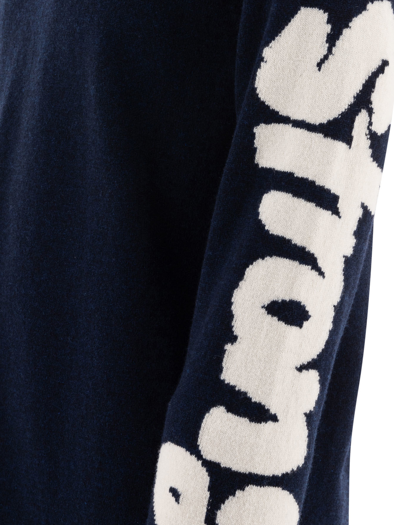 COMME DES GARçONS SHIRT Blue Jacquard crewneck sweater